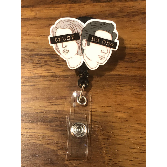 X-Files Trust No One Badge Reel with Swivel Back