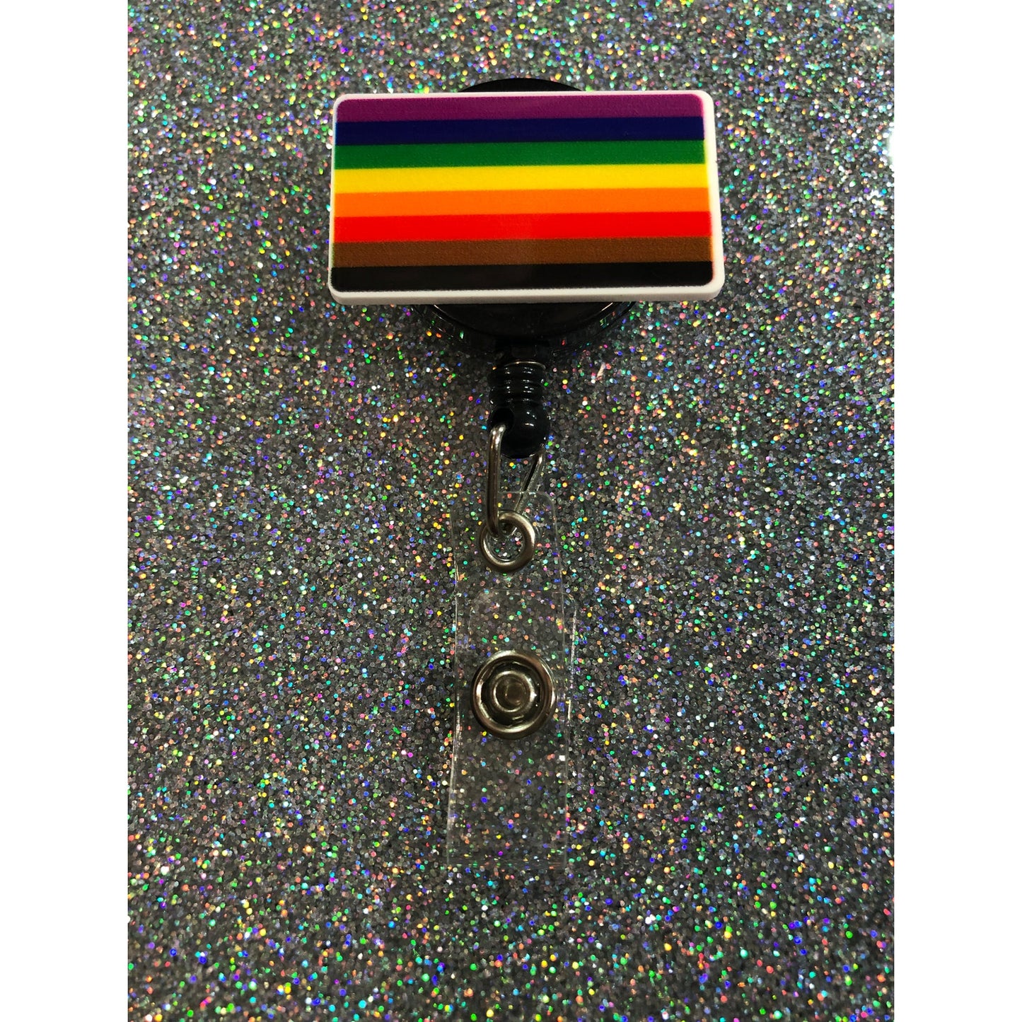 Rainbow Pride Flag Badge Reel with Swivel Back