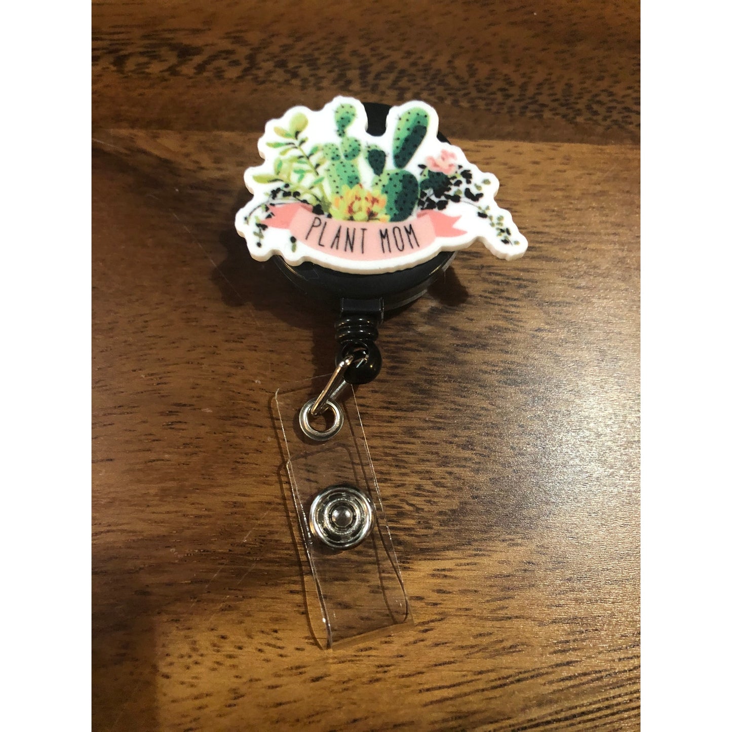 Plant Mom Badge Reel with Swivel Back