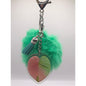 Pink Princess Philodendron House Plant Pom Pom Keychain