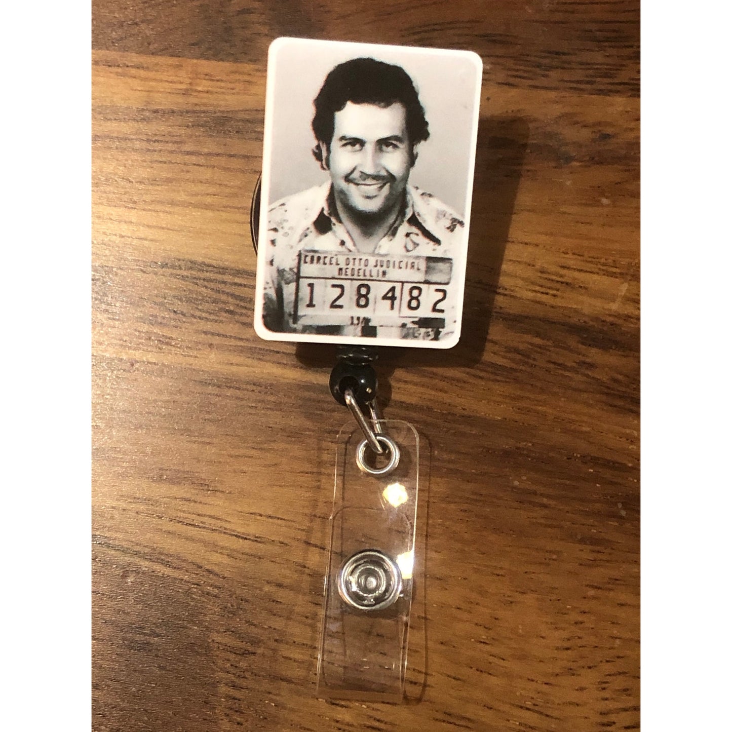 Pablo Escobar Badge Reel with Swivel Back