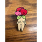 Flower Lady Pinback Label Pin