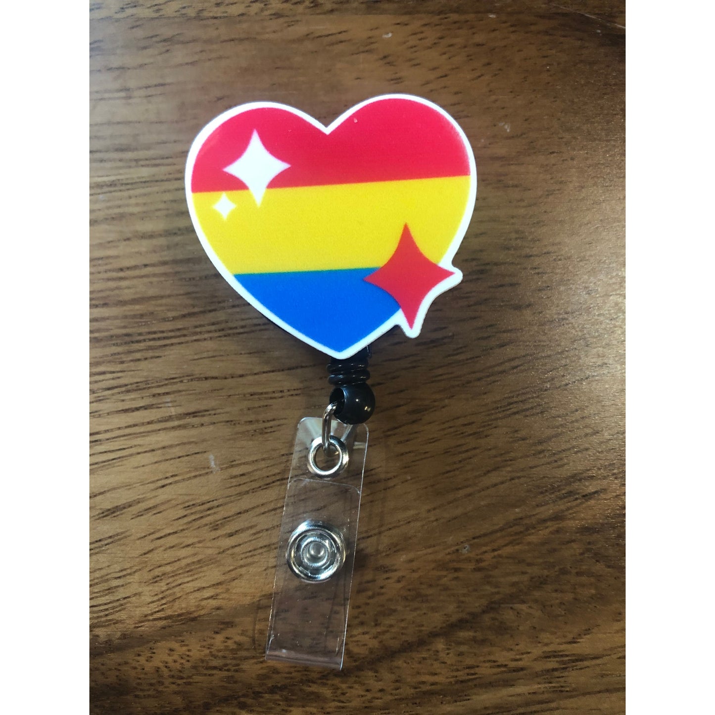 Pansexual Pride Flag Badge Reel with Swivel Back