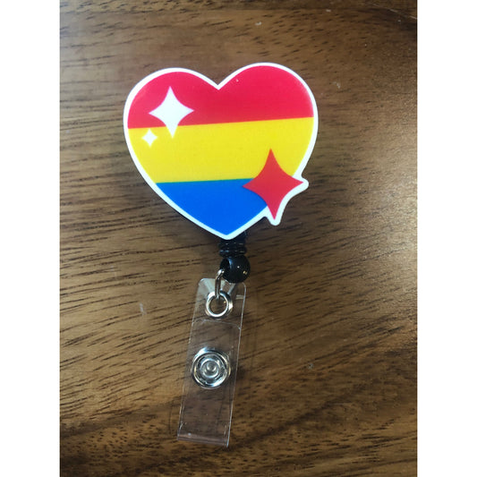 Pansexual Pride Flag Badge Reel with Swivel Back