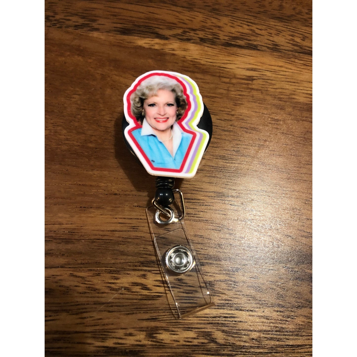 Golden Girls Betty White Rose Nyland Badge Reel with Swivel Back