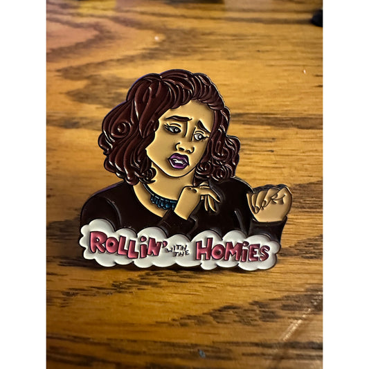 Clueless Rollin with the homies 90s Pinback Label Pin