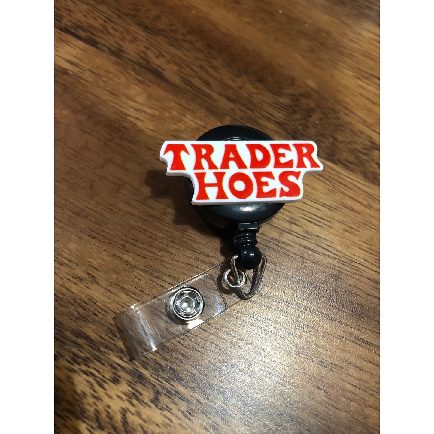 Trader Hoes Badge Reel with Swivel Back