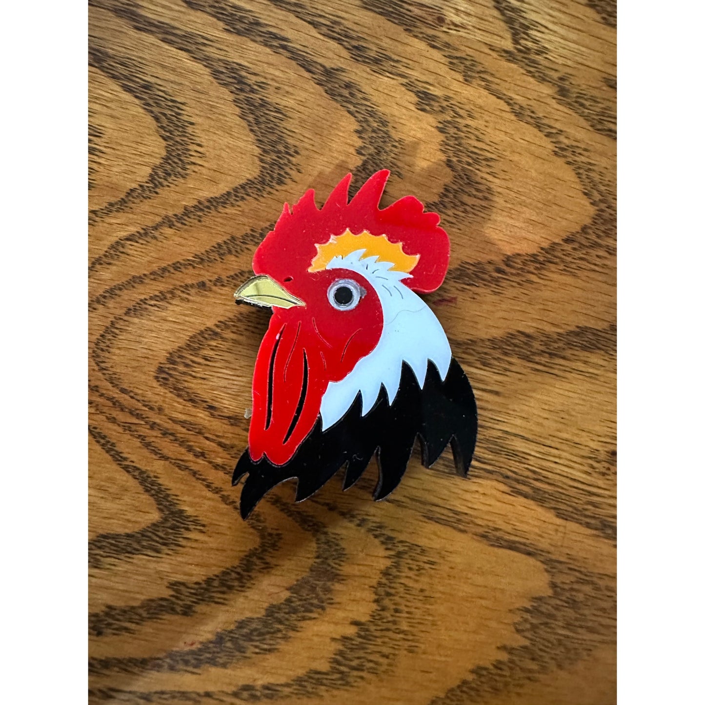 Rooster Pinback Pin