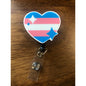 Trans Pride Flag Badge Reel with Swivel Back