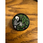 Skeleton Watering Plants Pinback Label Pin