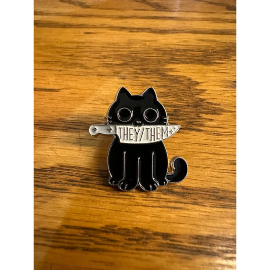 They/Them Pronoun Pinback Label Pin