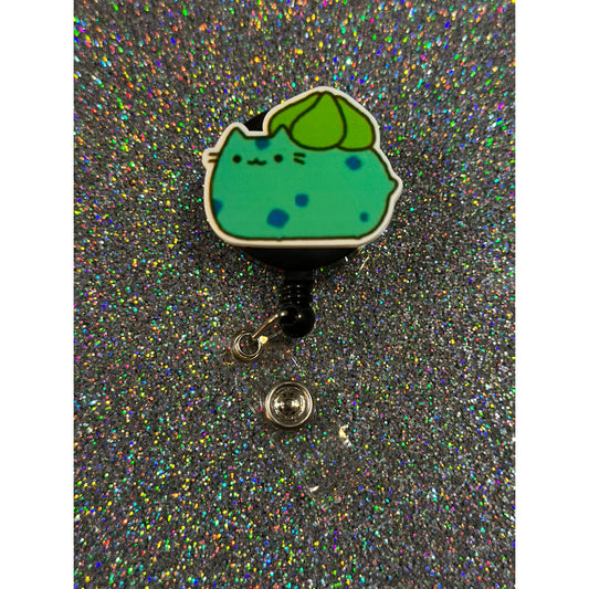 Pokemon Bulbasaur Pusheen Badge Reel with Swivel Back