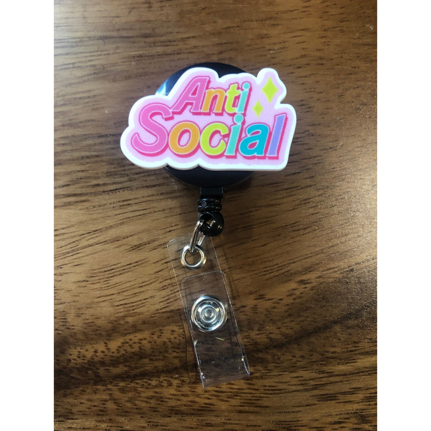 Anti Social Badge Reel with Swivel Back