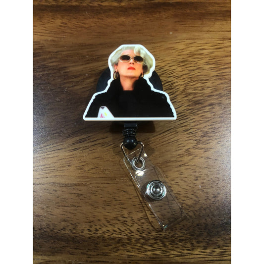 Meryl Streep Miranda Priestly Badge Reel with Swivel Back