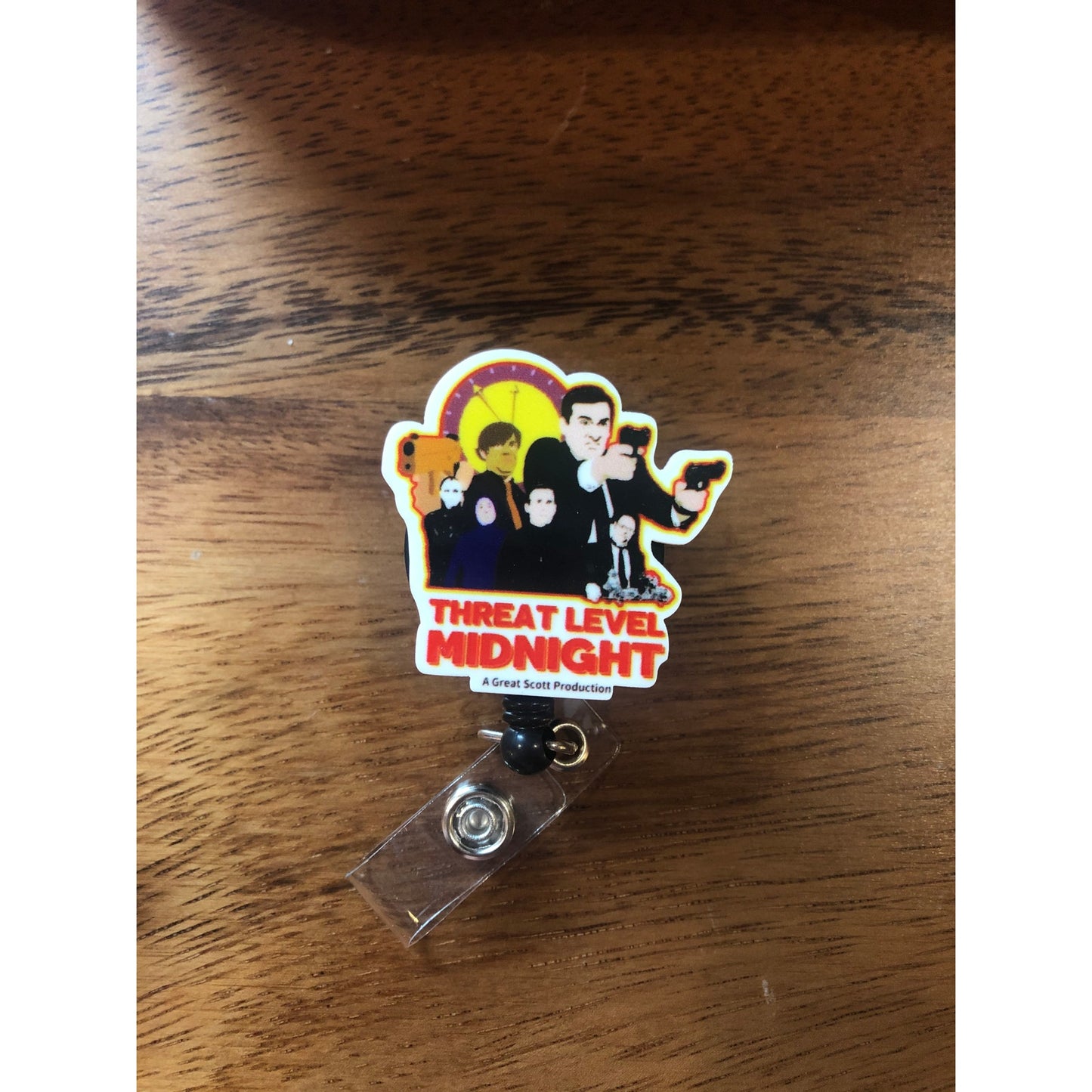 Threat Level Midnight The Office Badge Reel with Swivel Back