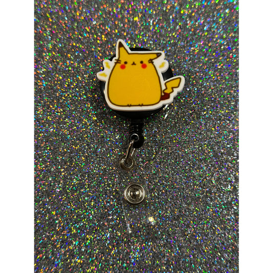 Pokemon Pikachu Pusheen Badge Reel with Swivel Back