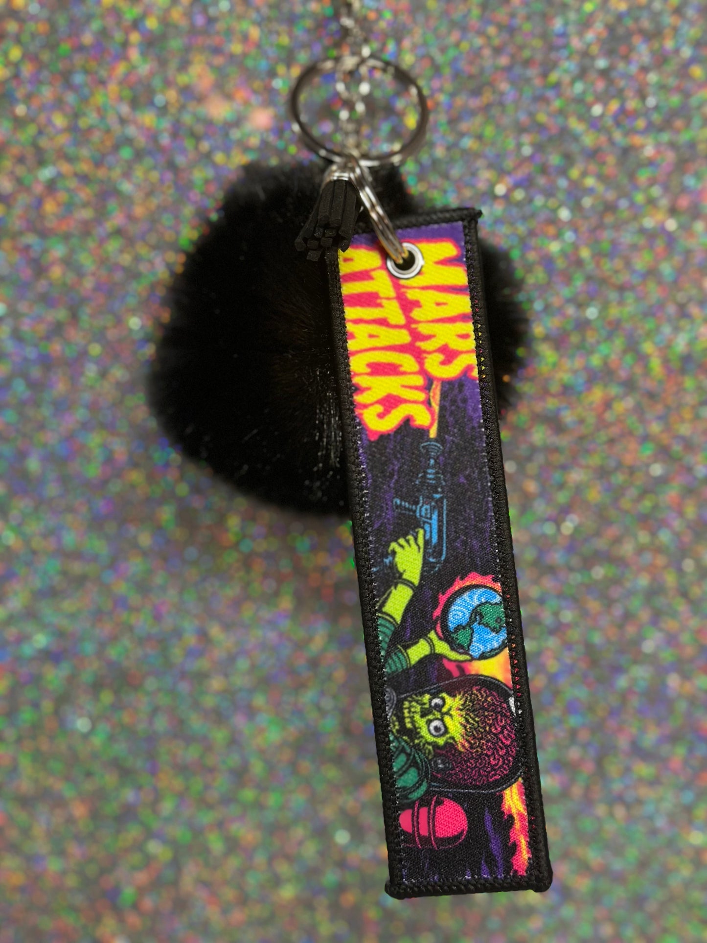 Mars Attacks Fey Fob Keychain with Pom Pom