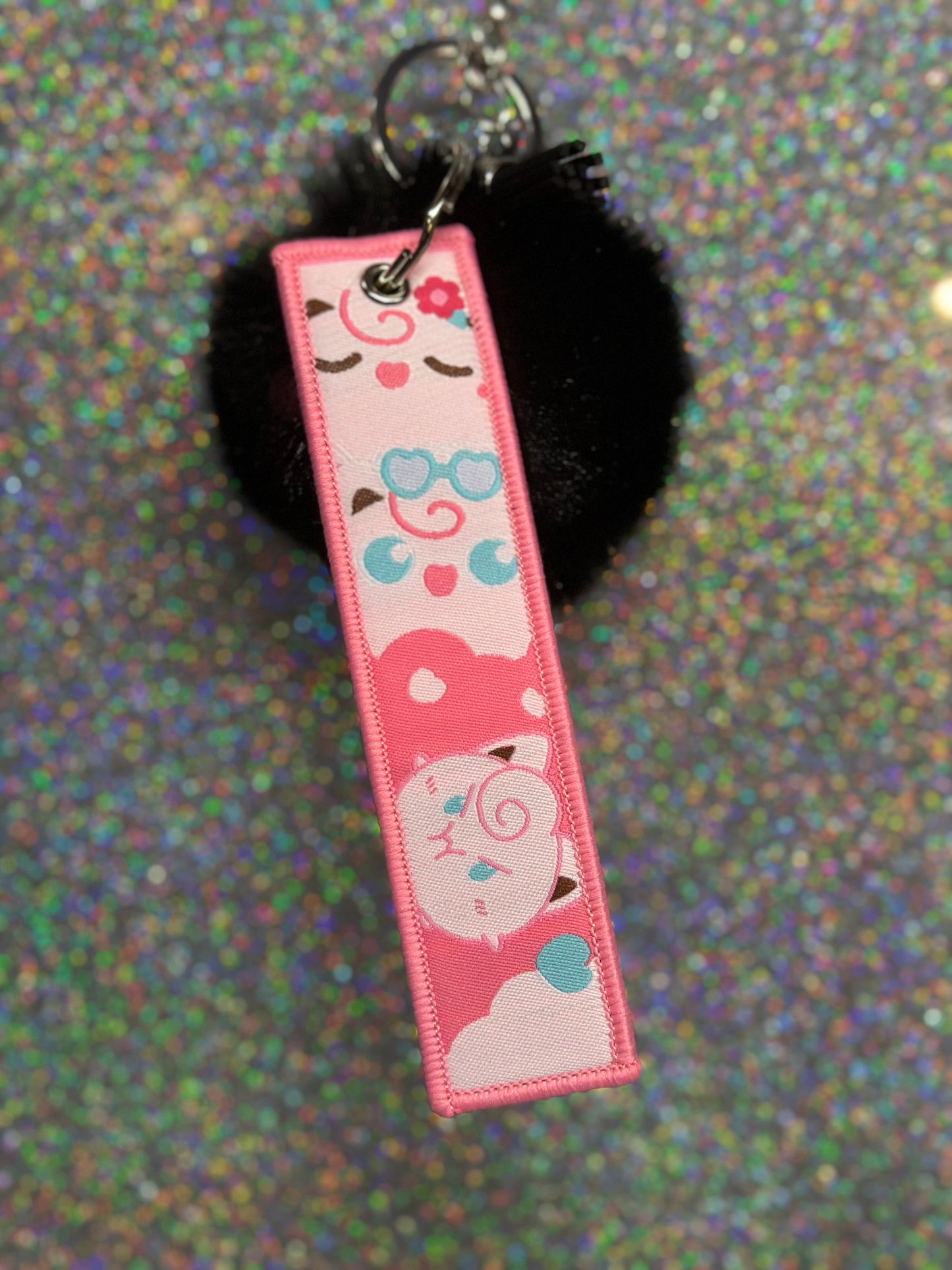 Pokemon Jigglypuff Key Fob Keychain with Pom Pom