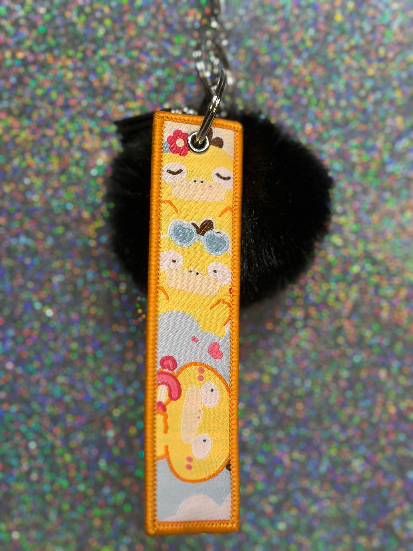 Pokemon Psyduck Key Fob Keychain with Pom Pom