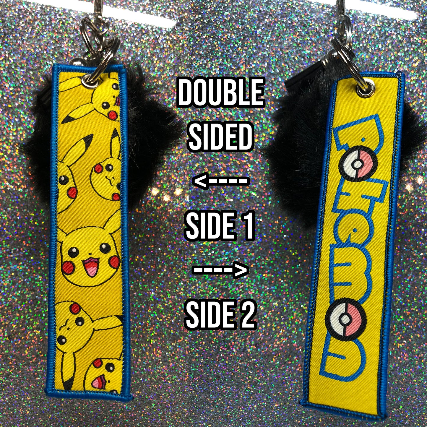 Pokemon Pikachu Key Fob Keychain with Pom Pom