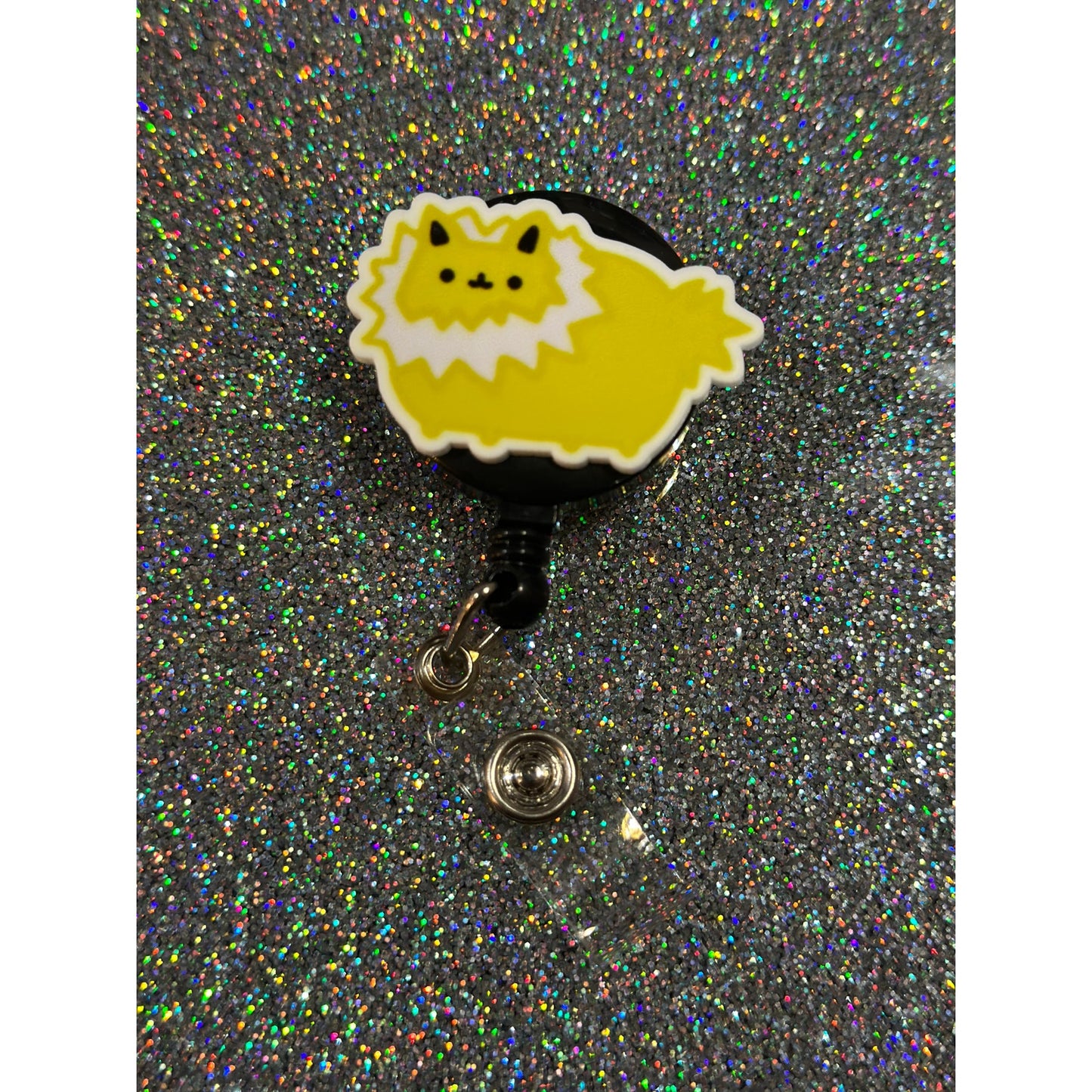 Pokemon Jolteon Pusheen Badge Reel with Swivel Back