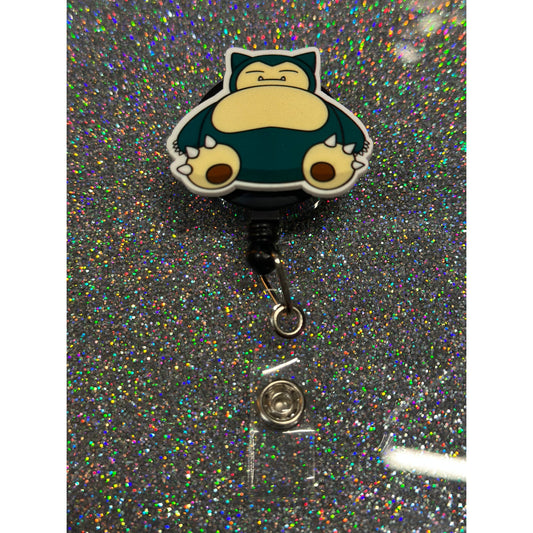 Pokemon Snorlax Badge Reel with Swivel Back