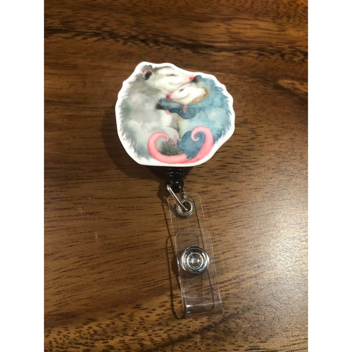 Opossum Possum Badge Reel with Swivel Back