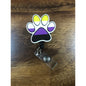 Non-Binary Pride Flag Dog Paw Badge Reel with Swivel Back