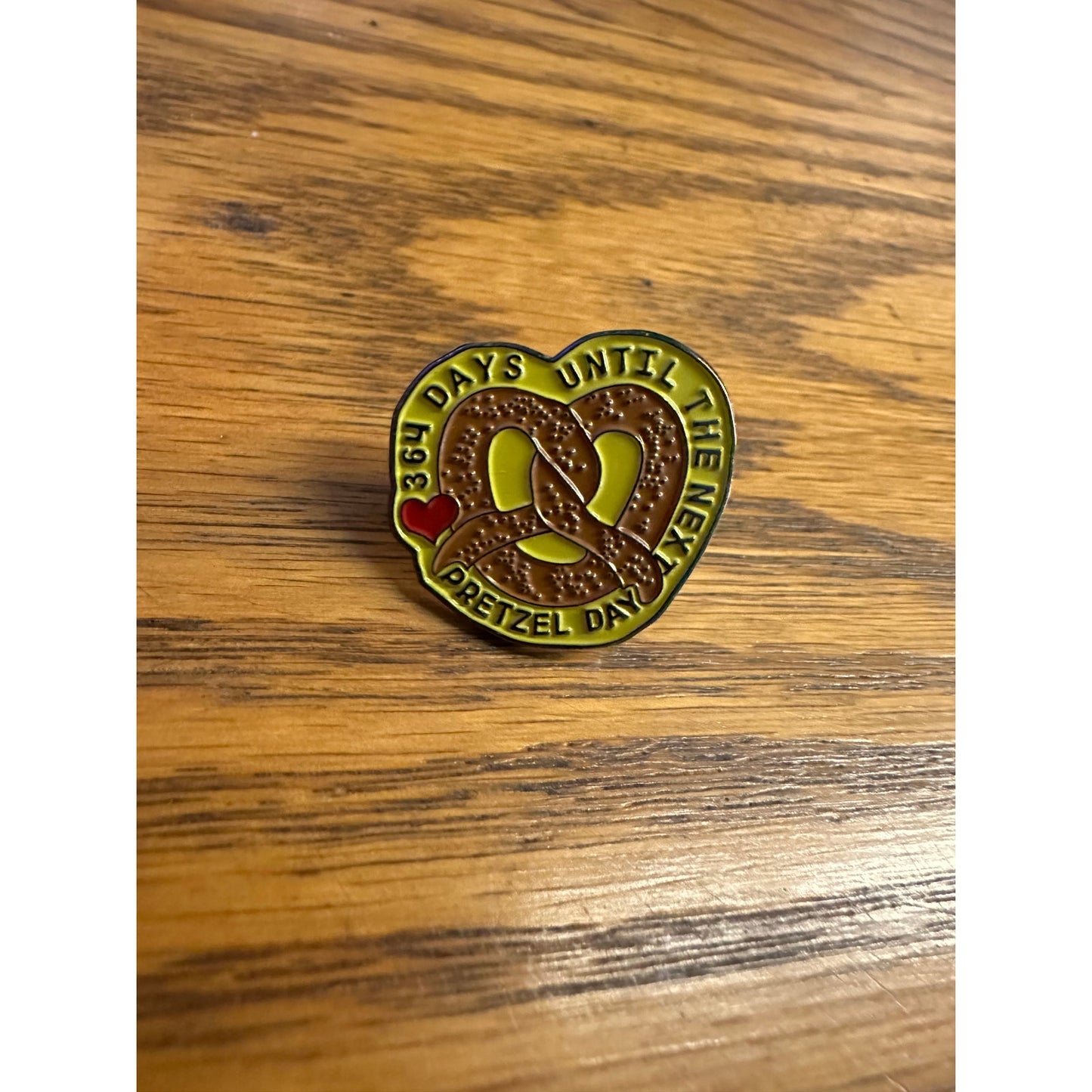 The Office Pretzel Day Pinback Label Pin