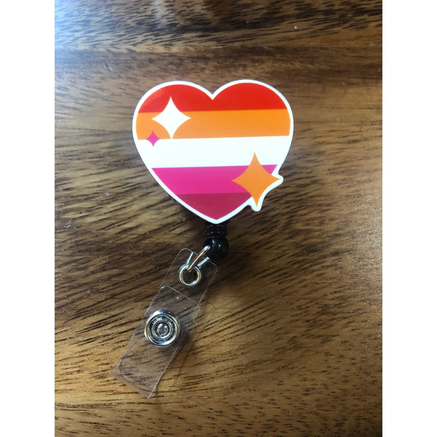 Lesbian Pride Flag Badge Reel with Swivel Back