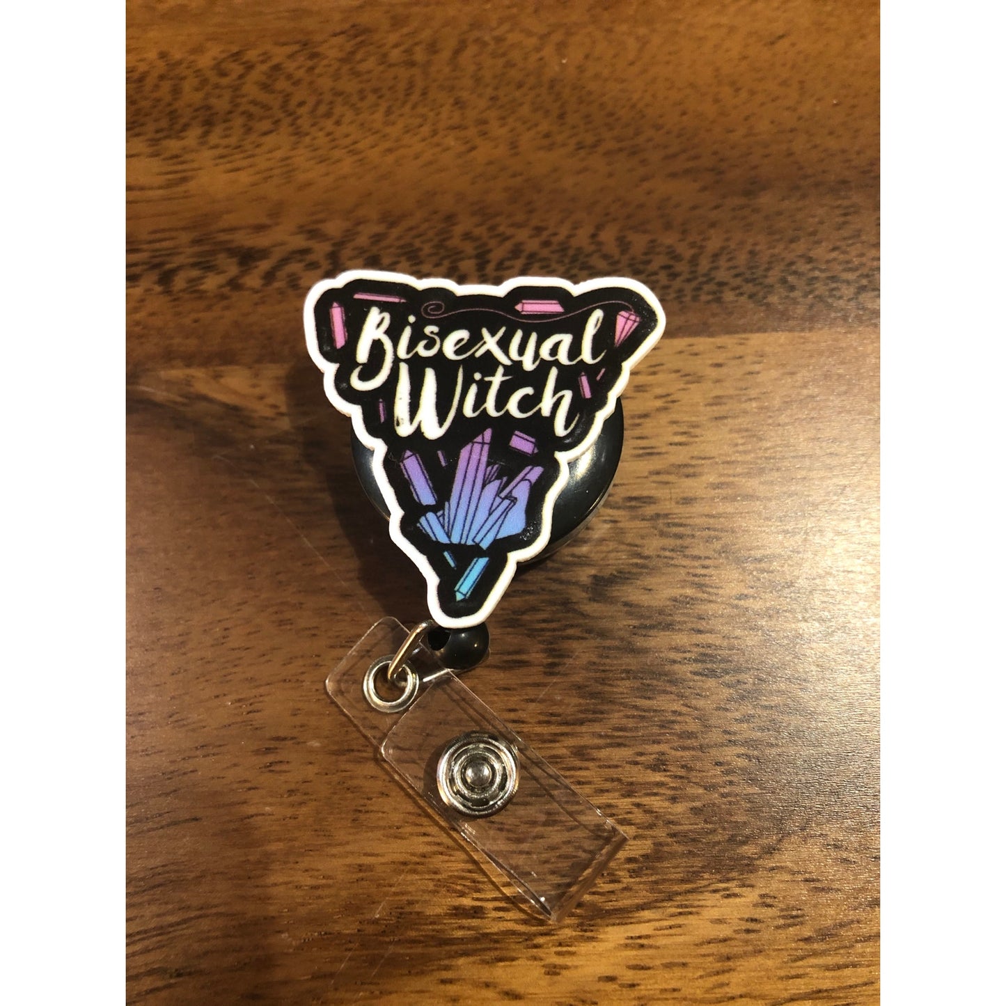 Bisexual Witch Badge Reel with Swivel Back