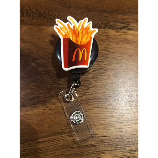 McDonalds Fries Badge Reel with Swivel Back