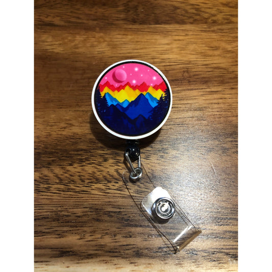 Pansexual Pride Flag Badge Reel with Swivel Back