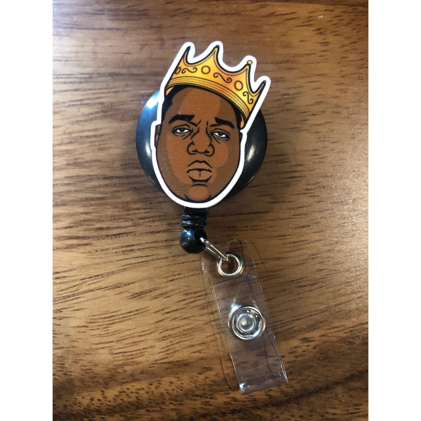 Notorious BIG Biggie Badge Reel with Swivel Back