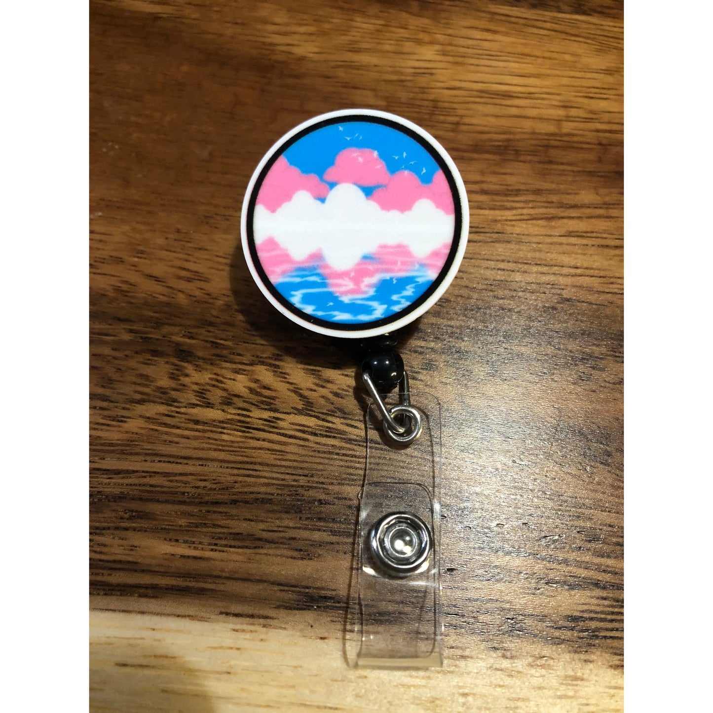 Trans Pride Flag Badge Reel with Swivel Back