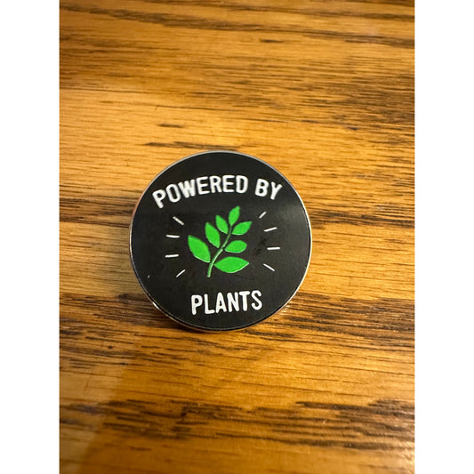 Powered By Plants Pinback Label Pin