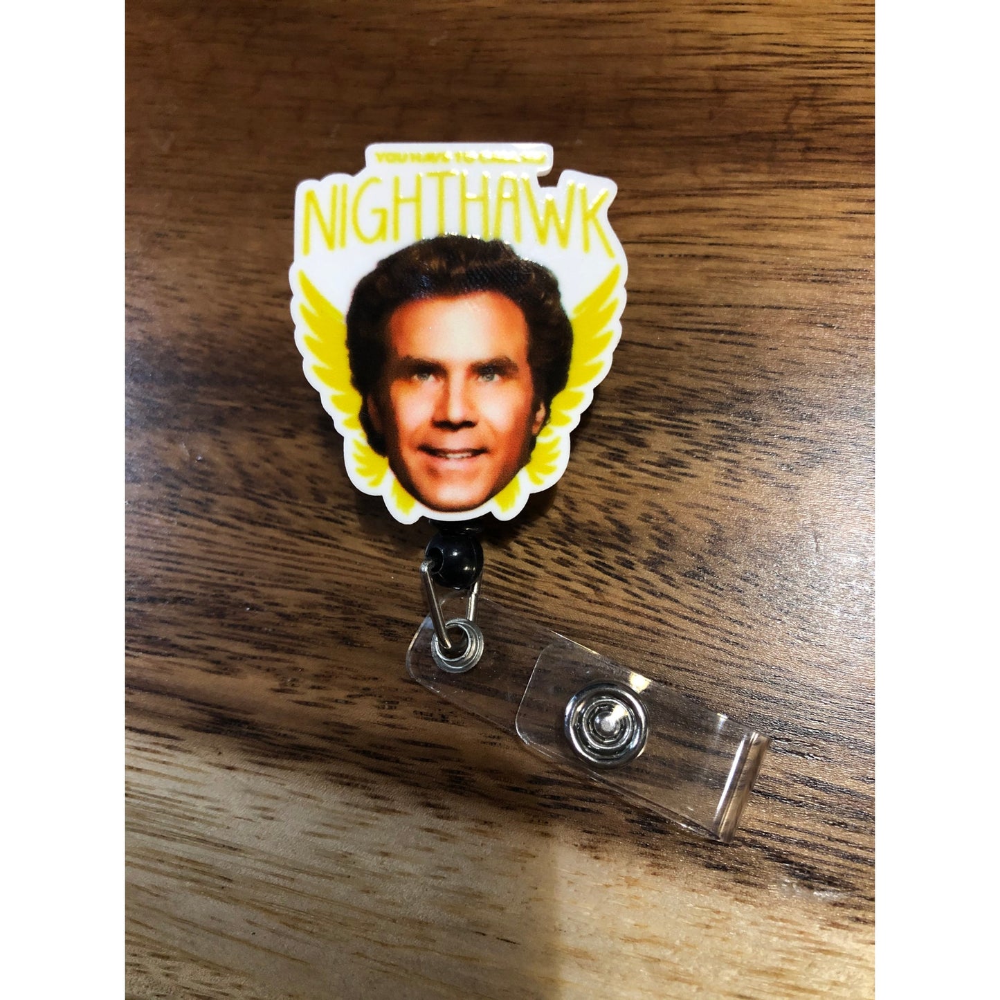 Step Brothers You have to Call Me Nighthawk Badge Reel with Swivel Back